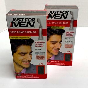 Just For Men | Easy Comb-In Color | Real Black | Foolproof Can’t Go Wrong Dark